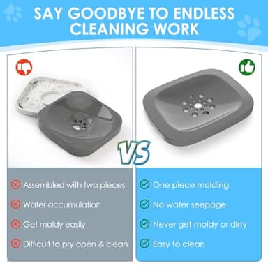 AONKEY 3L Dog Water Bowl No Spill, 101oz Large Spill Proof Dog Bowl Reduce Refill, Anti Splash No Mess Dispenser Dripless Slow Drinking Water Bowl for Sloppy Messy Drinkers (Gray) - Image 2