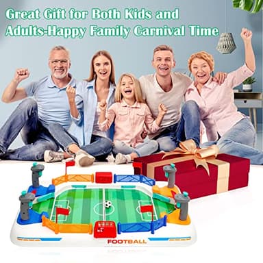 Couomoxa Upgrade Mini Football Games with 4 Flipper Drive Simulate Mini Tabletop Soccer Sport Board Game Educational Interactive Play Toy Gift for Boys,Girls Ages 3+ Adults - Image 6