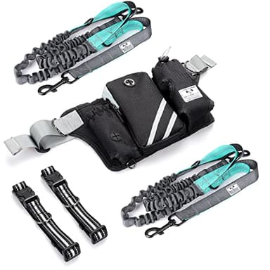 SHINE HAI Retractable Hands Free Dog Leash with Dual Bungees for 2 Dogs, Adjustable Waist Belt Fanny Pack, Reflective Stitching Leash for Running Walking Hiking Jogging Biking Black - Image 7