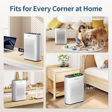 Powerful Air Purifiers for Home Large Room Up to 1400 Ft² with Air Quality Monitor 20dB Sleep Mode, Air Purifier for Bedroom Office Living Room for Pets, Dust Smoke PoIIen Dander Smell HAP602 - Image 5