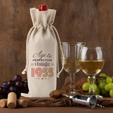FBCCZEY Funny 70th Birthday Gifts for Women Men Wine Bag, Birthday Gifts for 70 Year Old Woman Wine Bags, Happy Anniversary 70th birthday Party Decorations for Women Men Wine Bottle Bag - Image 5