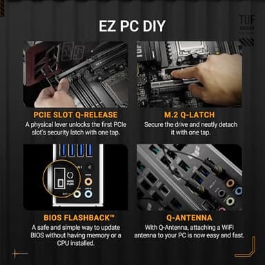 ASUS TUF Gaming B850-PLUS WiFi AMD AM5 B850 ATX Motherboard, 14+2+1 80A Stages, AI Ready, DDR5, PCIe 5.0, 3X M.2, Wi-Fi 7, 2.5Gb LAN, DisplayPort, HDMI™, USB 10Gbps & 20Gbps Type-C®, BIOS Flashback™ - Image 4