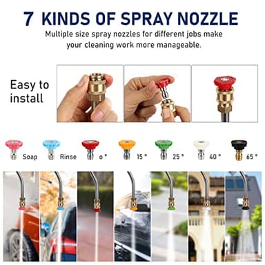 TaoTazon Pressure Washer Extension Wand, 24FT Gutter Cleaning Tools from The Ground with Brush, Pressure Washer Extension Pole - Image 5