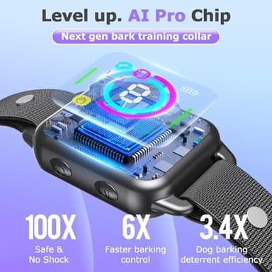 SLAYKAM Bark Collar for Small Medium Dogs, Humane No Shock Dog Bark Collar with 2 Vibrations Beep, Rechargeable Anti Barking Collar with 8 Adjustable Sensitivity, Smart Bark Collars for Dogs (Black) - Image 4