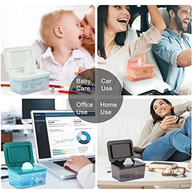 Hswt Wipes Dispenser Seal-Designed Wipe Dispenser Holder Wipes Case Box for Bathroom Keep Wipes Fresh, Dust-Proof & Non-Slip - Image 2