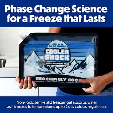 Cooler Shock Reusable Ice Packs for Cooler, 14"x10" - Long Lasting Cold Freezer Packs for Coolers and Lunch Boxes - Cooler Ice Packs for Camping Gear, Fishing, Road Trips, Beach Must Haves - Image 2