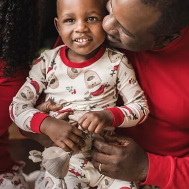 Burt's Bees Baby Baby Family Christmas Pajamas Matching Sets-Organic Cotton PJs for Kids, Toddlers, Adults, Guide My Sleigh, 12 Years - Image 4