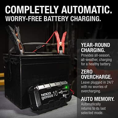 NOCO GENIUS10: 10A 6V/12V Smart Battery Charger – Automatic Maintainer, Trickle Charger & Desulfator with Overcharge Protection & Temperature Compensation – For Lead-Acid & Lithium Batteries - Image 7