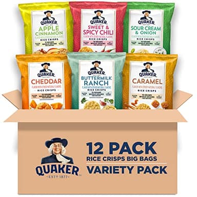Quaker Rice Crisps, 6 Flavor Variety Pack, 12 Count - Image 1
