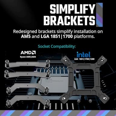 Cooler Master 120L Core Close-Loop AIO Liquid Cooler, R7|i5 Gen S Dual Chamber Pump, 120mm PWM, 120mm Radiator, White Lighting, AMD Ryzen AM5|4, Intel LGA 1851|1700 Platform - Image 6