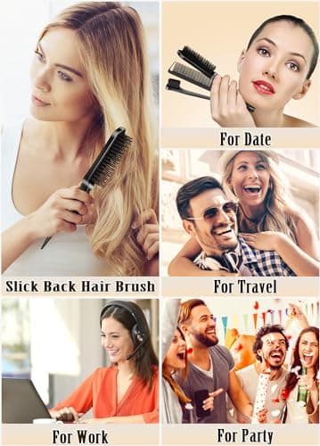 Slick Back Hair Brush & Hair Wax Stick Set - Tames Frizz & Smooths Flyaways - Sleek Ponytails, Buns, Edges - Styling Cream/Gel/Balm/Pomade Stick for Women - Styling Accessories for Girls & Kids - Image 7