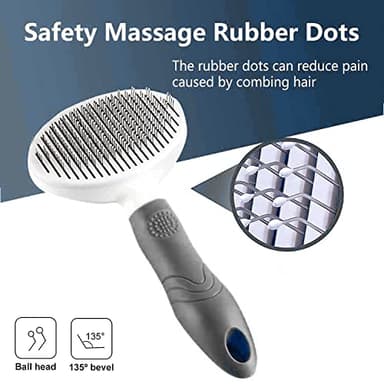 Cat Grooming Brush, Pets Skin Friendly Self Cleaning Slicker Massage Brushes for Shedding Dogs Cats Hair Gentle Remove Loose Undercoat with Long or Short Hairs for All Fur Type- UPGRADED - Image 4