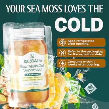 TrueSeaMoss Sea Moss Gel – Made in USA – 5-in-1 Formula – Wildcrafted Seamoss, Ashwagandha & Vegetables – Ashwagandha, Pack of 1 (Labels May Vary) - Image 7