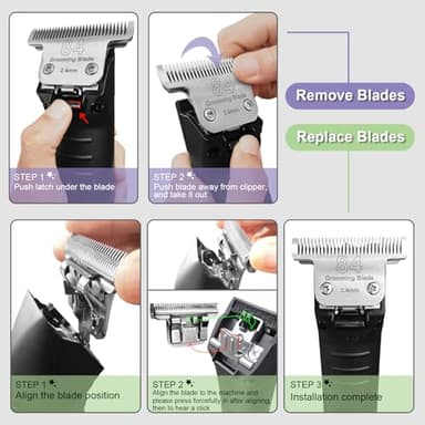 2 Pack T84# Detachable Pet Dog Grooming Stainless Steel Blades,Compatible with Andis/Oster A5/Wahl KM10 Series Dog Clippers,Cut Length 3/32"(2.4mm) - Image 6