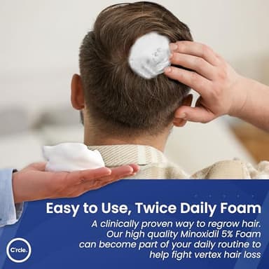 Minoxidil for Men Foam 5% - Unscented 3 Month Supply - Helps Restore Vertex Hair Loss & Thinning - 5% Minoxidil Foam For Men - Extra Strength Supports Hair Regrowth - Image 2