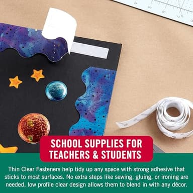 VELCRO Brand Thin Clear Tape | 15 Ft x ¾” | Cut Strips to Length | Home Office or Crafts Fastening Solution | Large Roll, 91325 - Image 6