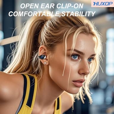 Open Ear Earbuds Lightweight Comfort Clip Wireless Earbuds Sweat Resistant Bluetooth Headphones Lightweight Sport Headphones for Workouts and Running with Dual Digital Display 44H Playtime IPX7 - Image 3