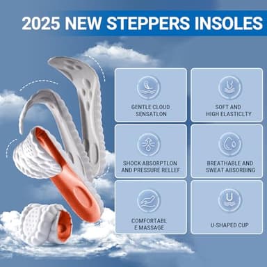 4D Cloud Soles Memory Foam Insoles for Men &Women,Adjustable Size 4D Memory Foam. Arch Suppor Shoe Inserts with Acupressure Massage - Image 5