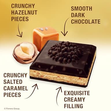 Ferrero Rocher Premium Chocolate Bars, 8 Pack, Dark Chocolate Hazelnut and Crunchy Salted Caramel, ​Individually Wrapped, 3.1 oz Each - Image 3
