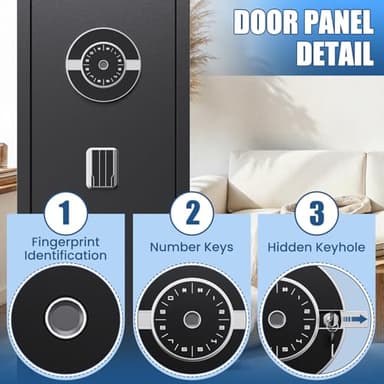 8-12 Gun Safe,Gun Safe for Rifles and Pistols,No Assembly Required,Biometric Fingerprint Large Rifle Safes for Home,Alarm System,Adjustable Rack,Silent Mode - Image 3