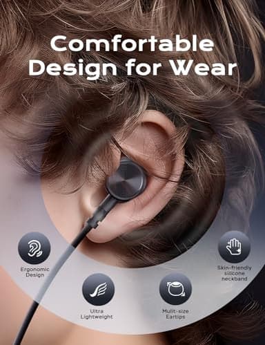Bluetooth Headphones, aptX-HD Wireless 5.0 Bluetooth Earbuds CVC 8.0 Noise Canceling Mic, in-Ear Magnetic Neckband Earphones 30Hrs Playtime, IPX7 Sweatproof Deep Bass Headset for Phone Music Sports - Image 6