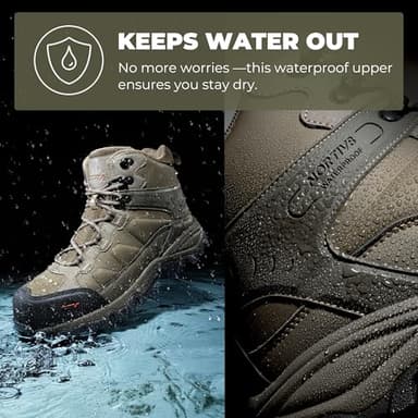 NORTIV 8 Waterproof Steel Toe Boots for Men Slip Resistant Safety Industrial Boots Paladin-Steel,Size 10.5,Olive - Image 4