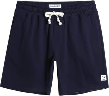 maamgic Mens Sweat Shorts 7" Above Knee Workout Gym Shorts Lounge Shorts with Zipper Pockets - Image 2