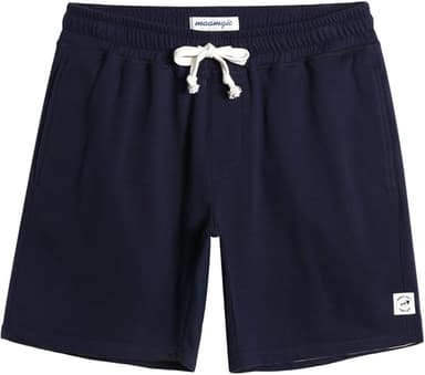 maamgic Mens Sweat Shorts 7" Above Knee Workout Gym Shorts Lounge Shorts with Zipper Pockets - Image 1