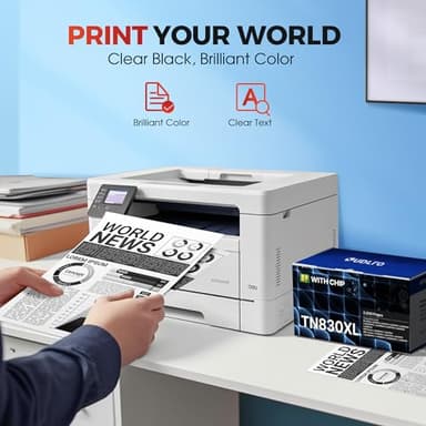 TN830XL TN830 Toner Cartridges - Replacement Compatible for Brother TN830 TN-830 TN830XL Compatible with HL-L2460DW DCP-L2640DW HL-L2405W HL-L2400D HL-L2480DW MFC-L2820DW Printer (1 Black) - Image 5