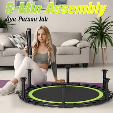ZCMHAXJ Foldable Mini Trampoline, 40"/48" Rebounder Trampoline for Adults & Kids, 440lbs Capacity Indoor Fitness Workout Exercise Equipment - Image 8