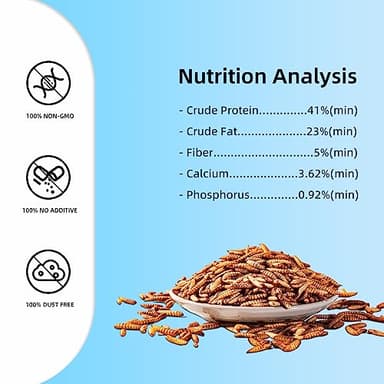 I LOVE WORMS Dried Black Soldier Fly Larvae (10lb), 100% Natural Non-GMO, Treat for Chickens, More Calcium Chicken Feed Than Mealworms - Image 4