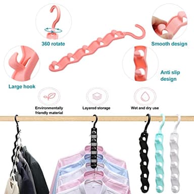 Closet Organizers and Storage,Upgraded Organization and Storage Clothes Hanger,12 Pack College Dorm Room Essentials,Sturdy Closet Organizer Home Essentials Space Saving Hangers for Thick Clothe - Image 5