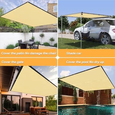 Pergola Shade Cover 8'X10' Outdoor Sun Shade Cloth with Grommets Shade for Patio, Carport, Backyard (Sand Color) - Image 5