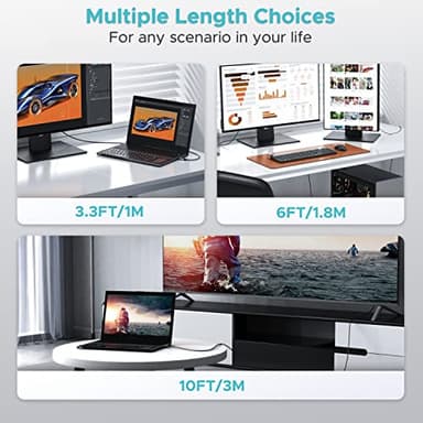 WARRKY 4K DisplayPort to HDMI Cable [UHD, Metal Case, Nylon Cable] 6FT Unidirectional Display Port 1.2 Source to HDMI 1.4 Screen, DP to HDMI Compatible for Computer, NVIDIA, AMD, Dell, Lenovo, Monitor - Image 6