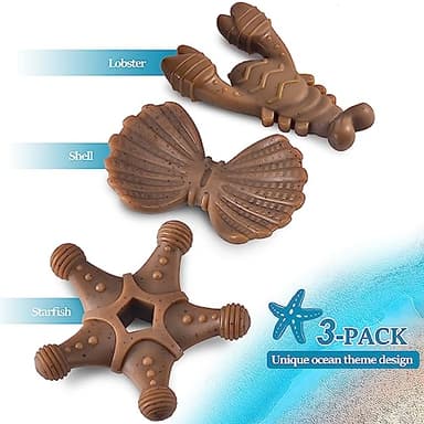 Dog Toys for Aggressive Chewers, Indestructible Toys for Large Dogs, Dog Chew for Large Medium Small Breed, 3 Pack Super Chewer with Tough Nylon, Gift for Dogs - Image 2