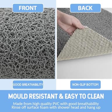 Hargiis Non-Slip Bathtub Mat, Anti Slip Shower Mat, Fast Drying Bathtub Mats, Foot Scrubber Mat, Anti Slip Mat for Tub, Floor, Bathroom, Kitchen, Home, Hotel (Grey 40"×28") - Image 4