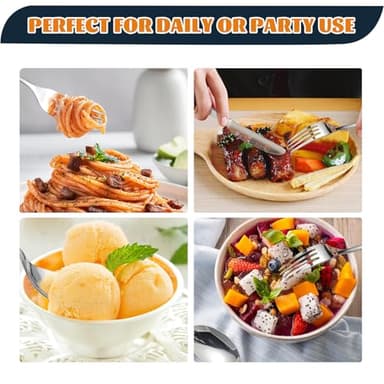 Silverware Set for 8, Heavy Duty Stainless Steel Cutlery Set Flatware Set,40 Piece Premium Silverware, Mirror Polished Modern Cutlery include Fork Knife Spoon Set,Dishwasher Safe - Image 5