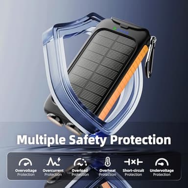 Solar Charger Power Bank 49800mAh - Portable Fast Charging Power Bank with Type-C & Dual USB Ports, Compatible with iPhone, Samsung & More, Waterproof Solar Panel for Camping, Hiking, and Outdoor Use - Image 6