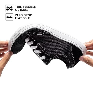 HOBIBEAR Barefoot Minimalist Shoes Womens Mens | Zero Drop | Wide Width Fashion Sneaker Black/White,Women 8/Men 7 - Image 5