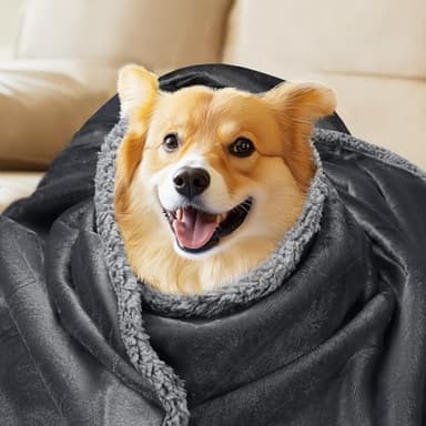 Waterproof Pet Blanket, Liquid Pee Proof Dog Blanket for Sofa Bed Couch, Reversible Sherpa Fleece Furniture Protector Cover for Small Medium Large Dogs Cats, Dark Gray X-Large（85" x 57"） - Image 9
