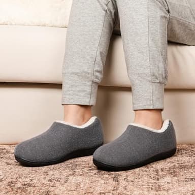 ULTRAIDEAS Women's Indoor Loafer House Slippers with Memory Foam, Ladies Warm Closed Back House Shoes with Non-Slip Outdoor Rubber Sole（Grey，size 9） - Image 6