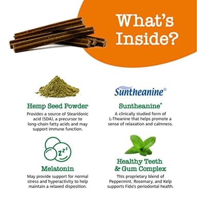 Zesty Paws OraStix for Dogs - Calming Dental Sticks for Stress with Hemp Melatonin Chamomile Dog Healthy Teeth and Gums Calm Composure for Fireworks and Thunderstorms - 25oz - Image 4