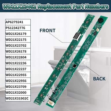 WD21X23462 Dishwasher User Interface, Dishwasher Control Board, Compatible with GE Dishwasher, Replace WD21X31902 WD21X32000 WD21X31902C - Image 2