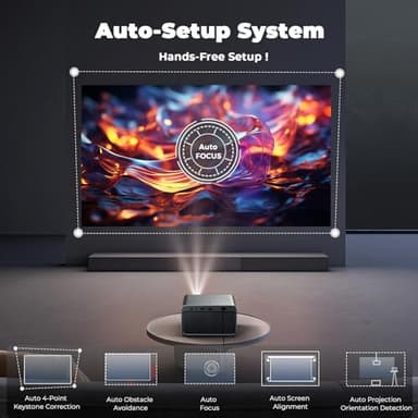 Projector with WiFi and Bluetooth, Mini-Projector: [Netflix-Licensed & AI Auto-Setup System & Live TV & 900ANSI & 600+Apps & Dolby Audio], Lisowod L03Pro 1080P Smart Portable-Outdoor-Movie Projector - Image 4