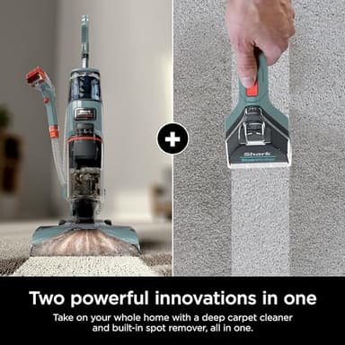 Shark CarpetXpert Upright Carpet, Area Rug & Upholstery Cleaner, Built-In Spot & Stain Remover & XL Tool, Perfect for Pets, Carpet Shampooer, 3 Cleaning Tools, Cleaning Solution, Slate Green, EX151 - Image 2