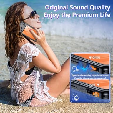 Temdan Compatible with iPhone 17 Pro Max Case,Waterproof Built-in Screen & Camera Protector IP68 Underwater Full Body 17FT Military Dropproof Shockproof Phone Case 6.9"-Black/Clear - Image 6