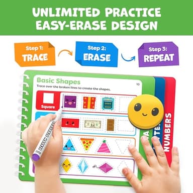 Preschool Learning Activities - Tracing Books for Kids Ages 3-5 - Toddler Handwriting Practice - Letter Tracing for Kids Preschool Kindergarten Workbooks 3-4, 4-5 Learning Books - 3 year old boy gift - Image 6