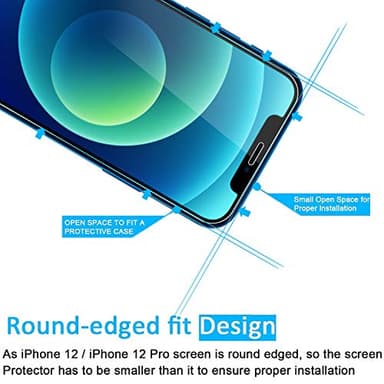 NEW'C 3 Pack Designed for iPhone 12,iPhone 12 Pro Screen Protector (6.1"), Enhanced Tempered Glass Protection, Case Friendly Bubble Free Ultra Resistant - Image 3