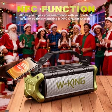 Bluetooth Speaker, 90W Max Outdoor Speaker, Loud Portable Speakers Wireless with 50W Deep Bass, Large Boombox Sound, IPX6 Waterproof, 40H, EQ, Dual Pairing, Subwoofer *2,TF, for Beach/Garage/Jobsite - Image 7