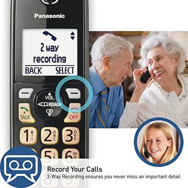 Panasonic Cordless Phone with Answering Machine, Advanced Call Block, Bilingual Caller ID and Easy to Read High-Contrast Display, Expandable System with 2 Handsets - KX-TGD832M (Metallic Black) - Image 6